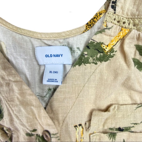 ON Linen Blend Girls Romper Safari - Picture 4 of 5